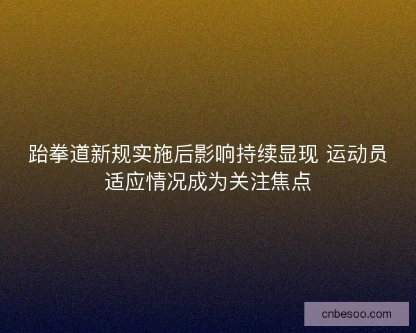 跆拳道新规实施后影响持续显现 运动员适应情况成为关注焦点